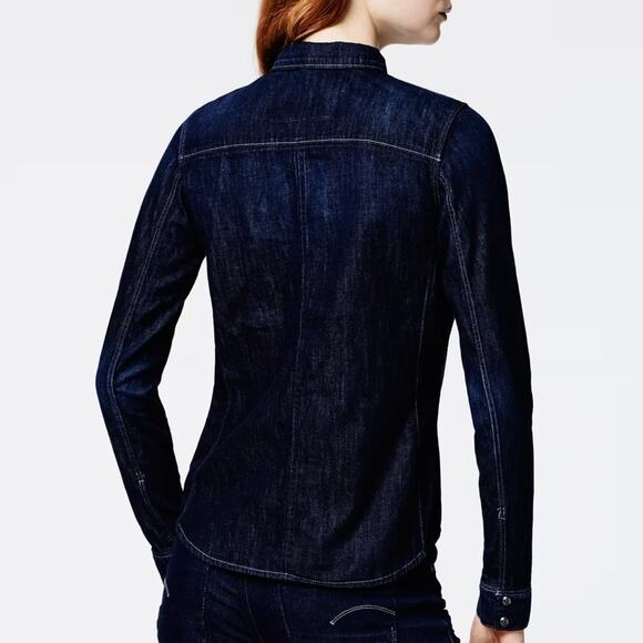 G-Star Raw Hunter 5620 Straight Shirt Lightweight Dark Denim Button Down Size S - Picture 3 of 15